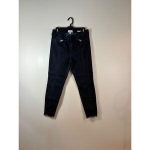 William Rast Perfect Ankle Skinny Jeans Dark Wash Frayed Hem Size 31